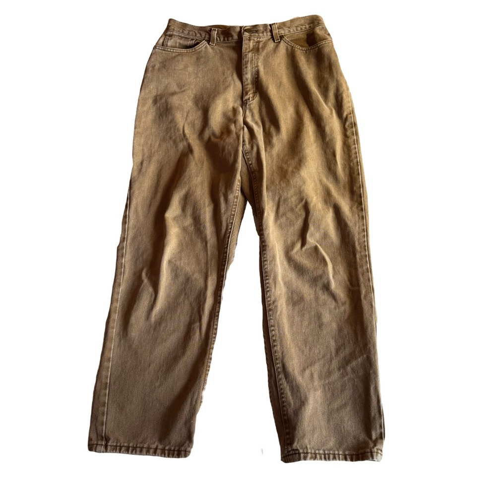 Vintage 90s L.L. Bean Canvas Pants Women's 16 Made in USA Workwear Tan